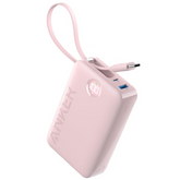 Anker Power Bank Battery Pack, 20,000mah 22.5w High Speed Charging Portable Charger With Built In Usb C Cable, 1 Usb C, 1 Usb A, For Iphone 15/15 Plus/15 Pro/15 Pro Max, Macbook, Galaxy Pink - CompuMe